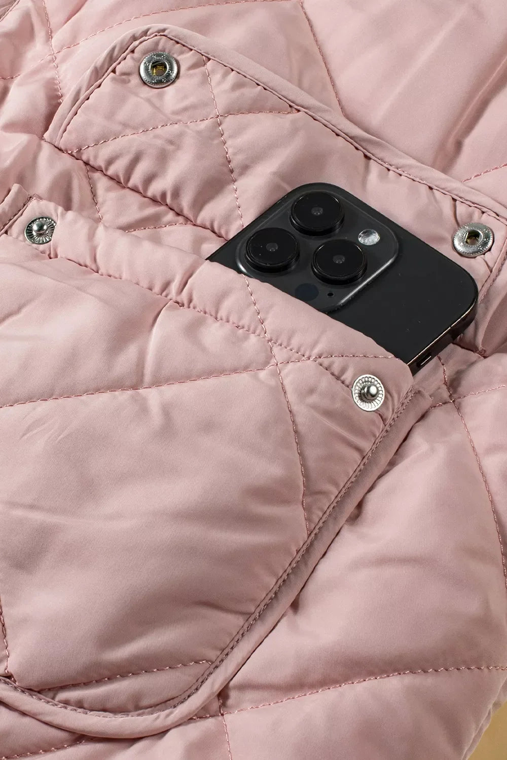 Quilted Sherpa-Lined Vest Coat
