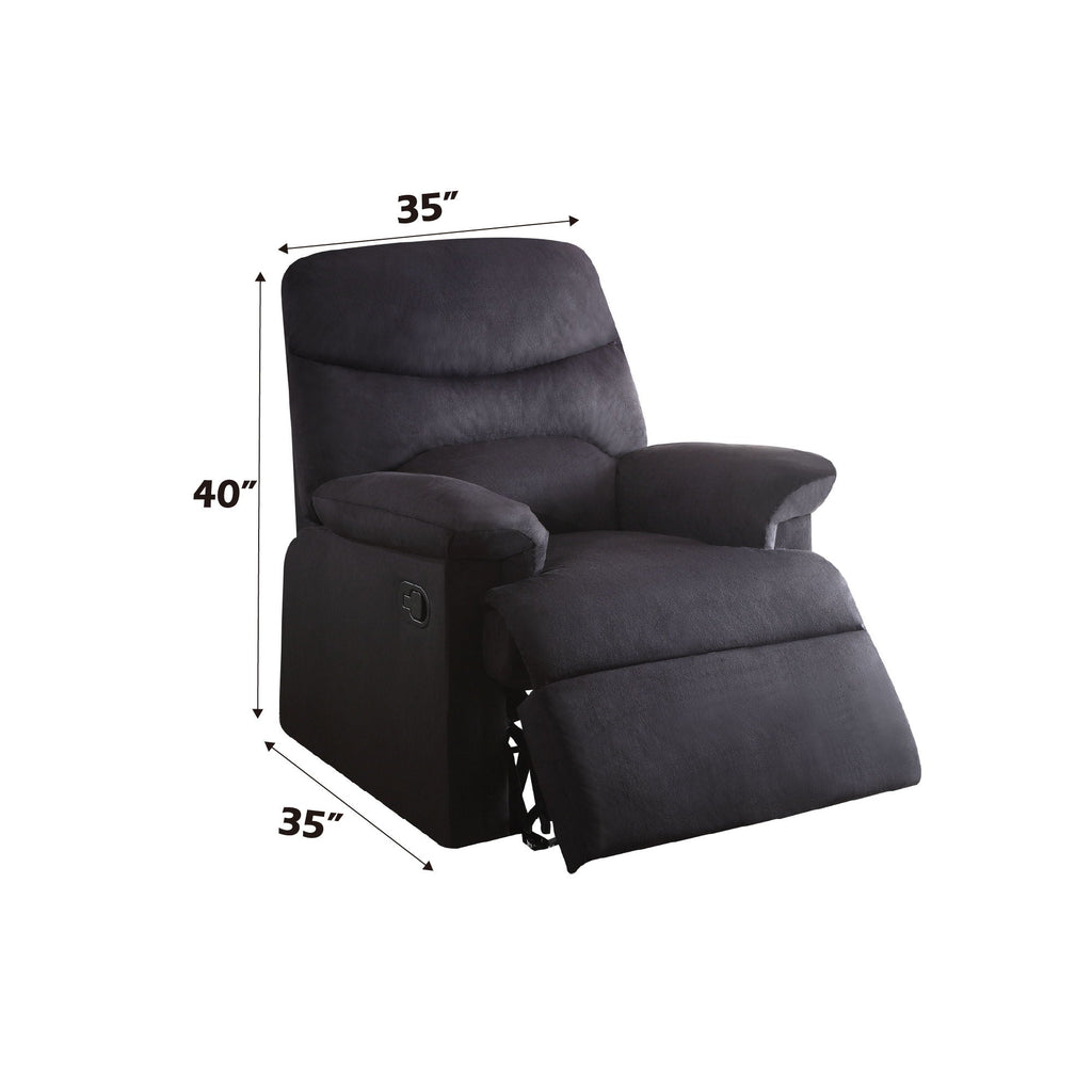 Woven Motion Recliner with Pillow-Top Arms - Available in Dark Brown, Beige, Black, Blue