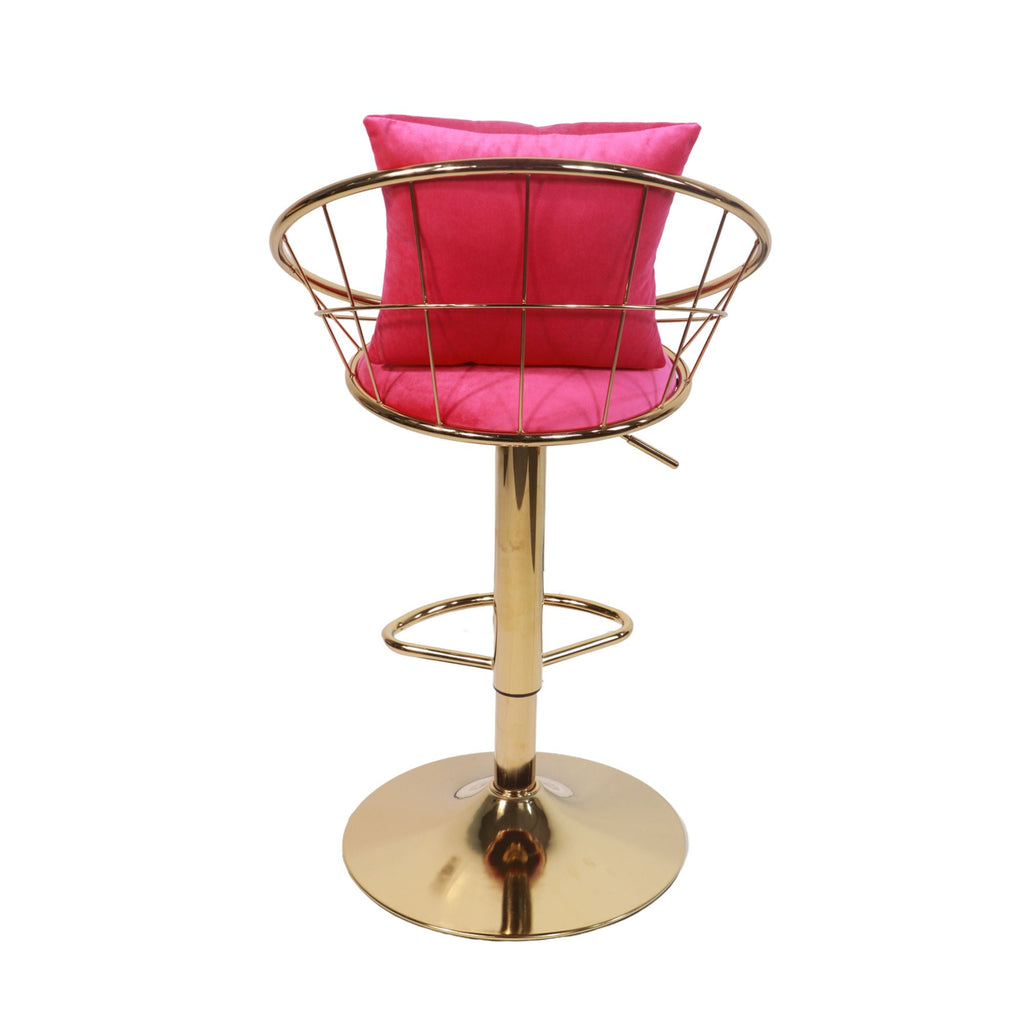 Adjustable Velvet Bar Stool Set with 360° Rotation - Multiple Colors