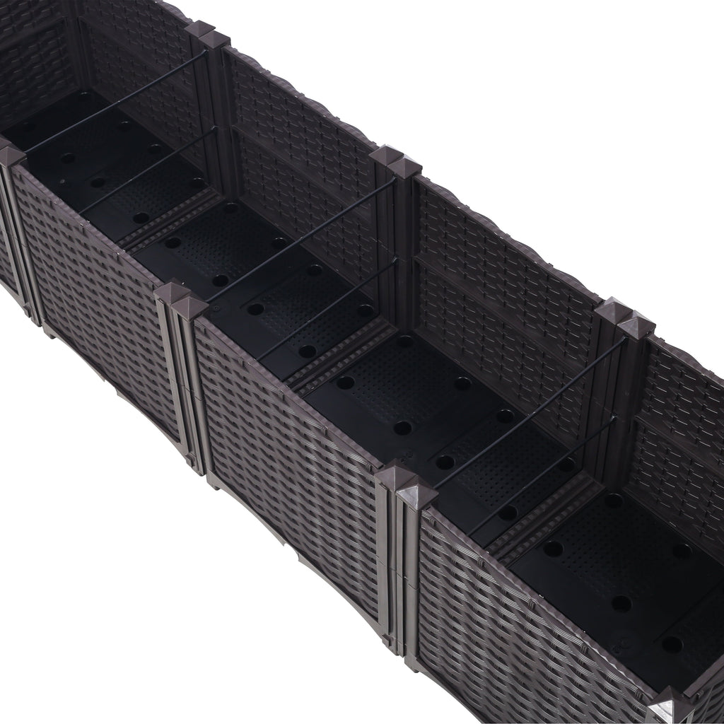 Deep Raised Garden Bed Plastic Planter Box with Self-Watering System - Polypropylene