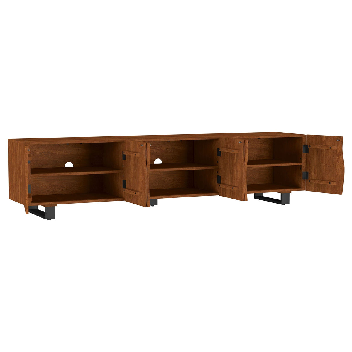 Trask 86-inch Wood TV Stand Media Console Mango Brown