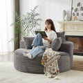 Corduroy Sponge Single Sofa with No Assembly Required - Grey