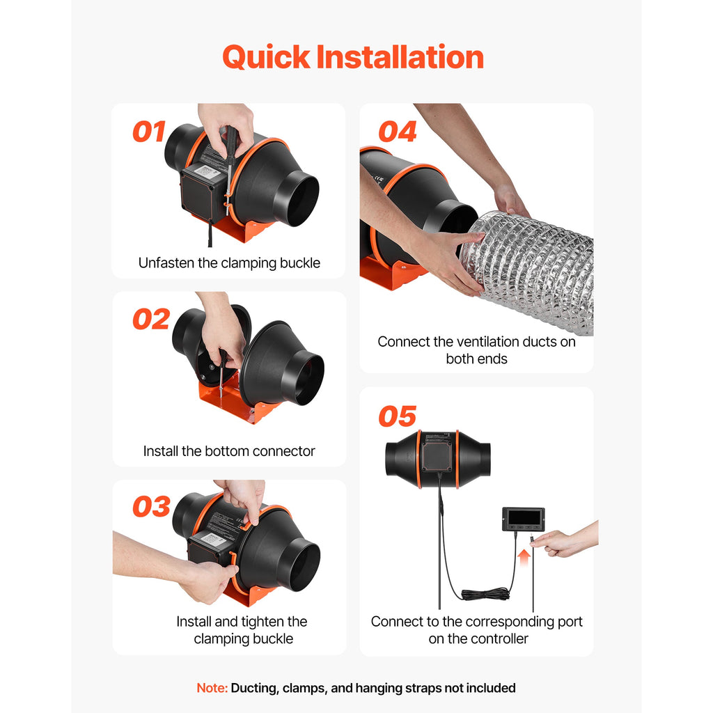 Inline Duct Fan with EC Motor and Smart Control - 205 CFM