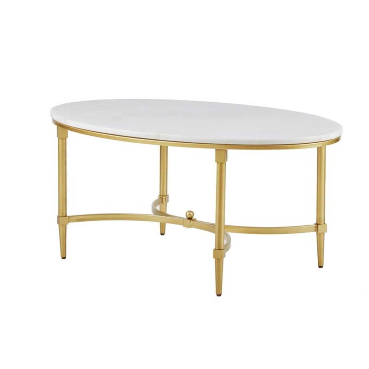 White Marble Coffee Table with Gold Metal Legs - Bordeaux