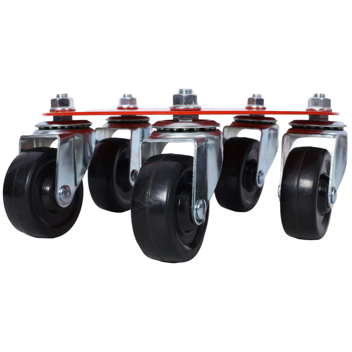 Heavy Duty Snowmobile Dolly V Slide with Swivel Casters - Steel, Red