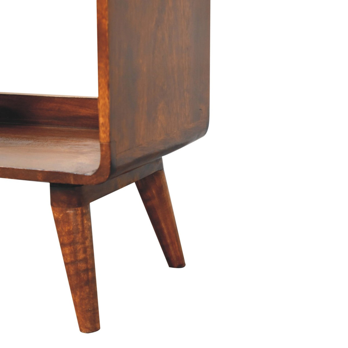 Solid Wood Curved Chestnut Media Unit with Nordic Legs