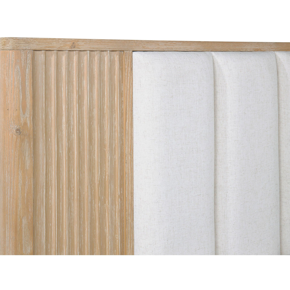 Light Brown High Headboard Panel Bed with Upholstered Feature