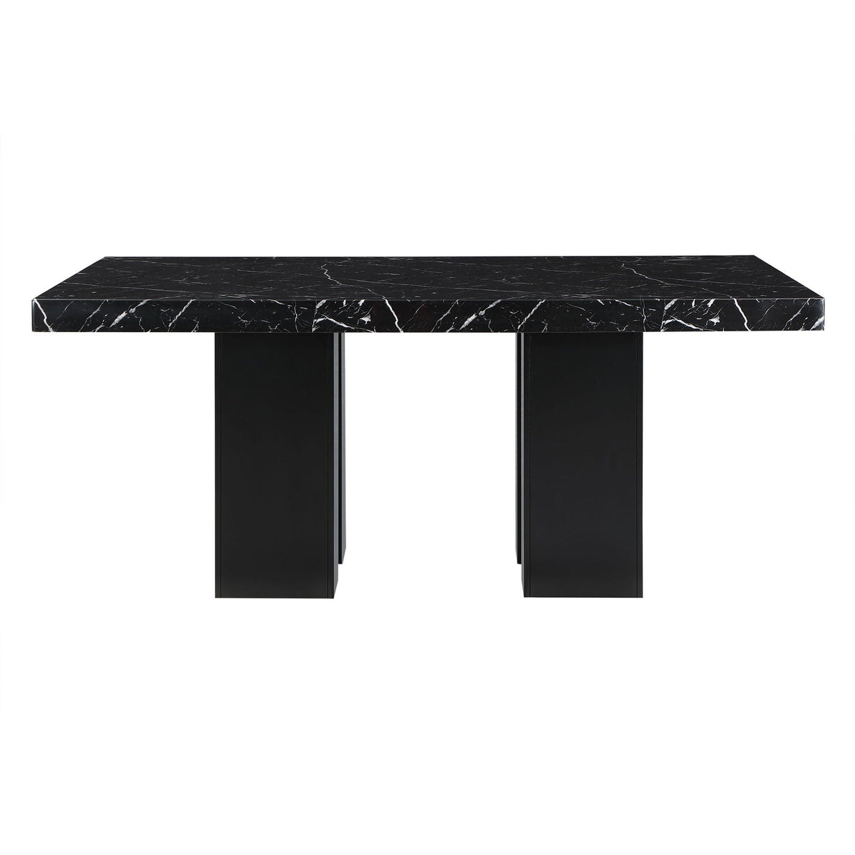 Jhoanna Dining Table with Double Pedestal Base - Black