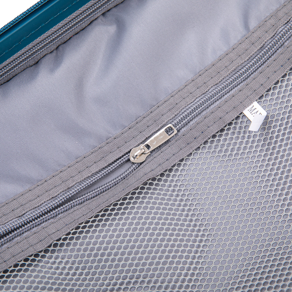 4-Piece Hard Case Luggage Set with Spinner Wheels and Cosmetic Case - Blue