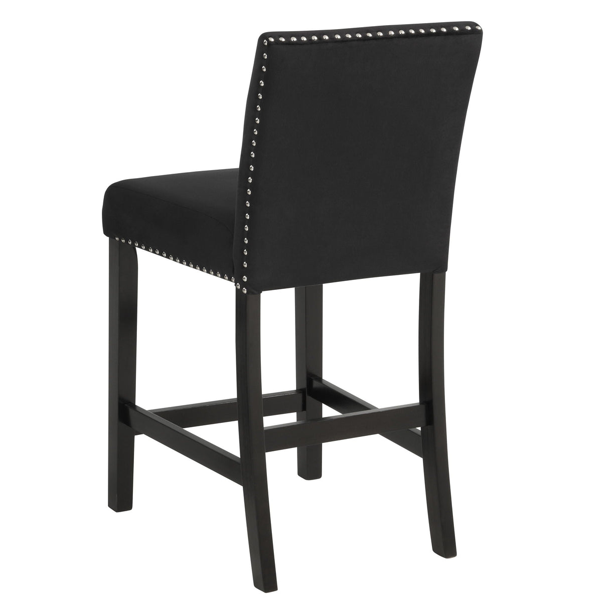Counter Height Dining Set with Tufted Nail Head Chairs - Black