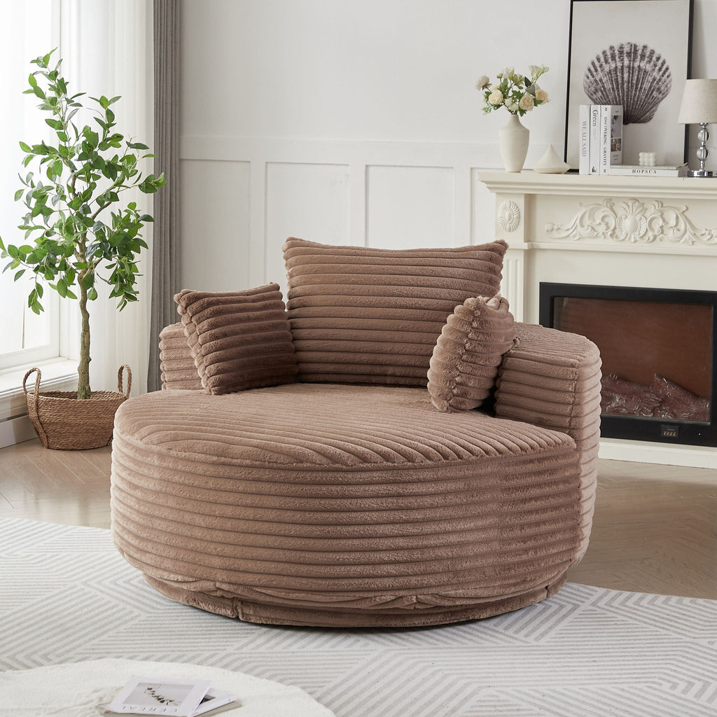Swivel Sleeper Chair with Supportive Pillow and 360° Base - Multiple Colors
