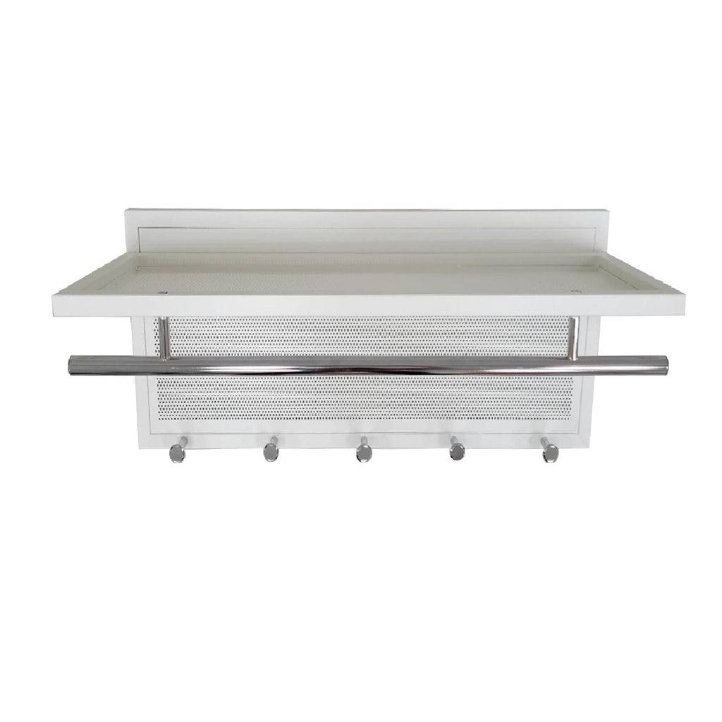 Powder Coated Metal Wall Mounted Coat Rack with Shelf - Multiple Colors