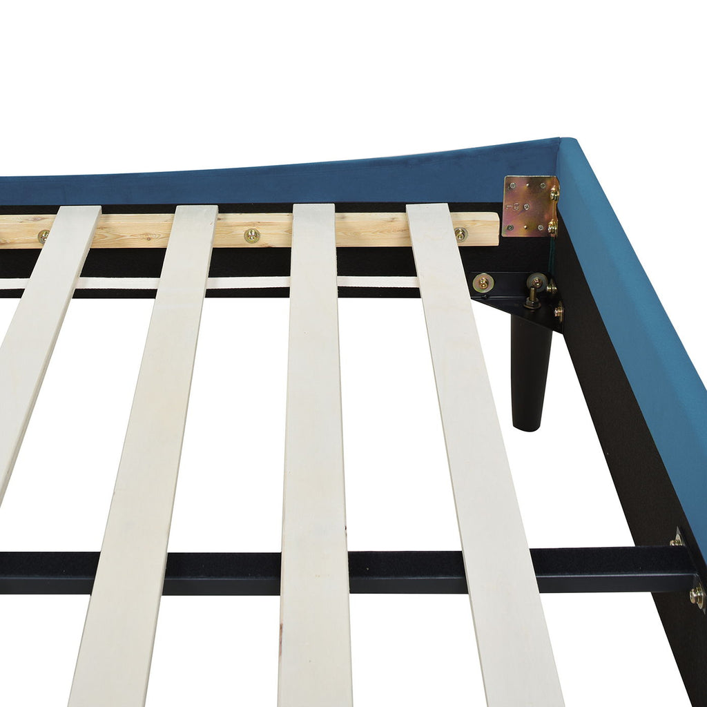 Vertical Tufted Modern Headboard Platform Bed Set with Upholstered Finish - Multiple Colors