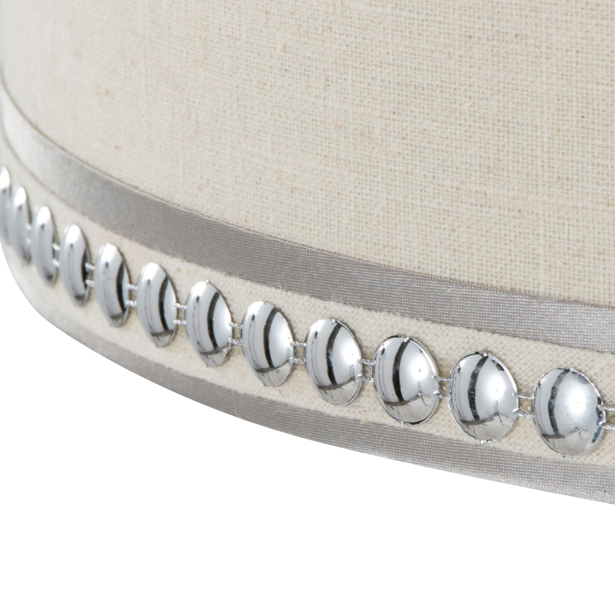 Contemporary Table Lamp Set with Chrome Finish and Cream Shades