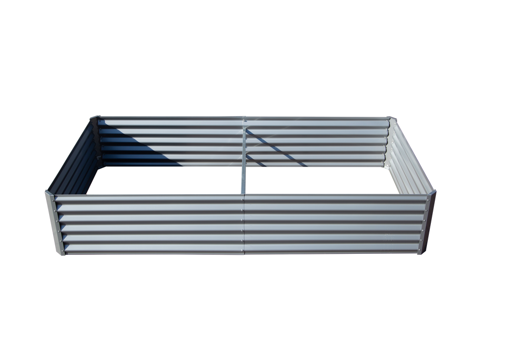 Galvanized Raised Garden Bed with Durable Steel Construction - Silver