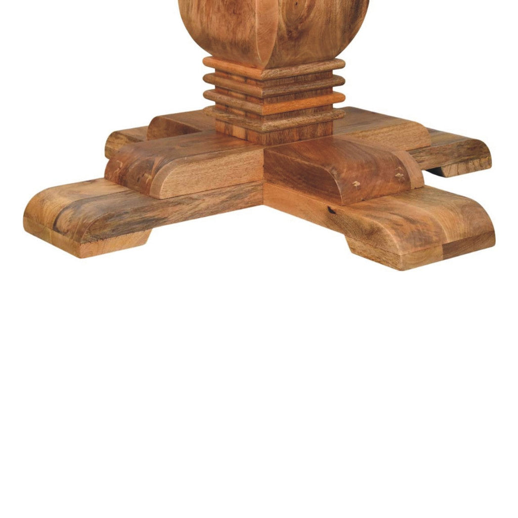 Solid Wood Valentina Round Dining Table with Pedestal Base - Natural