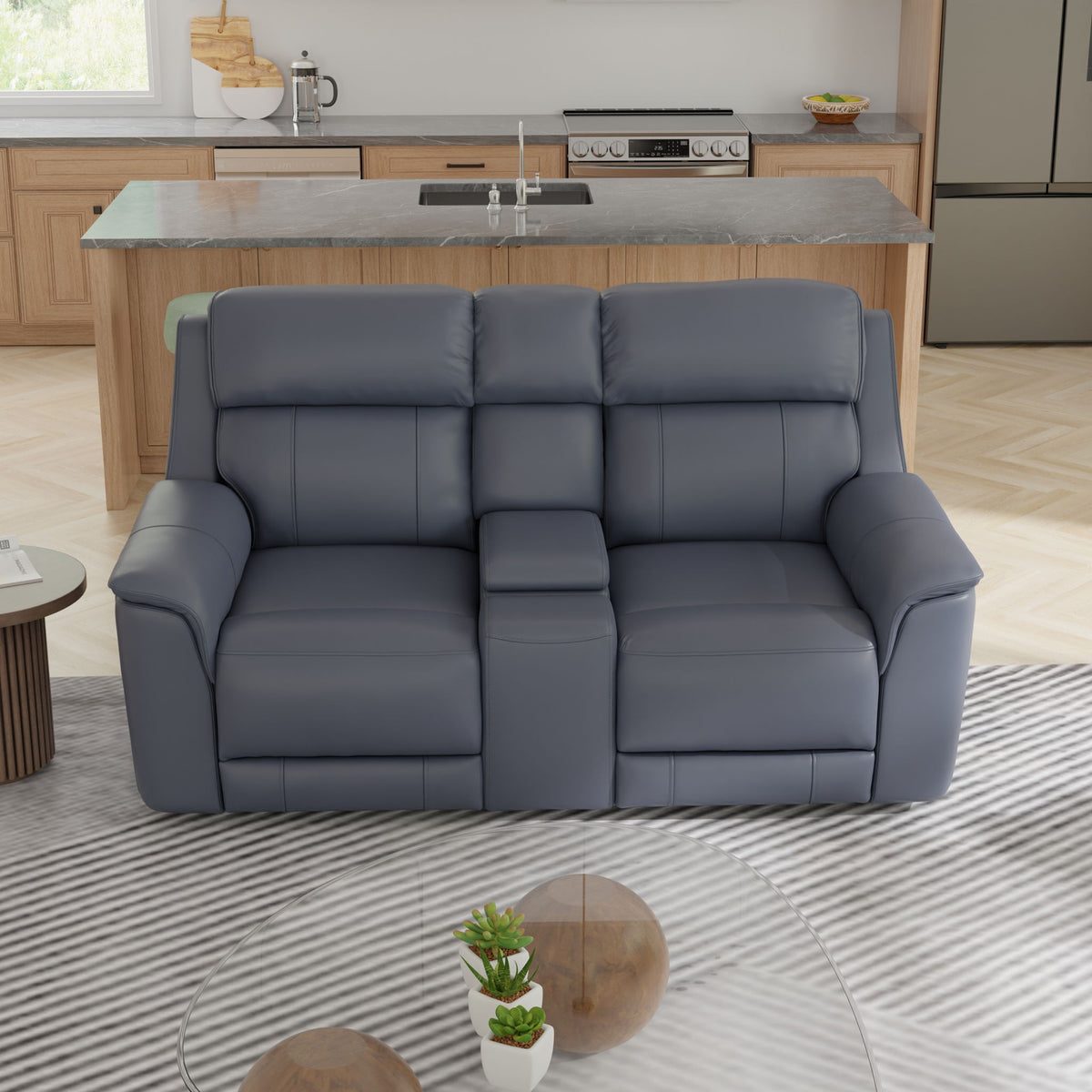 Dual Power Reclining Loveseat with Center Console - Multiple Colors
