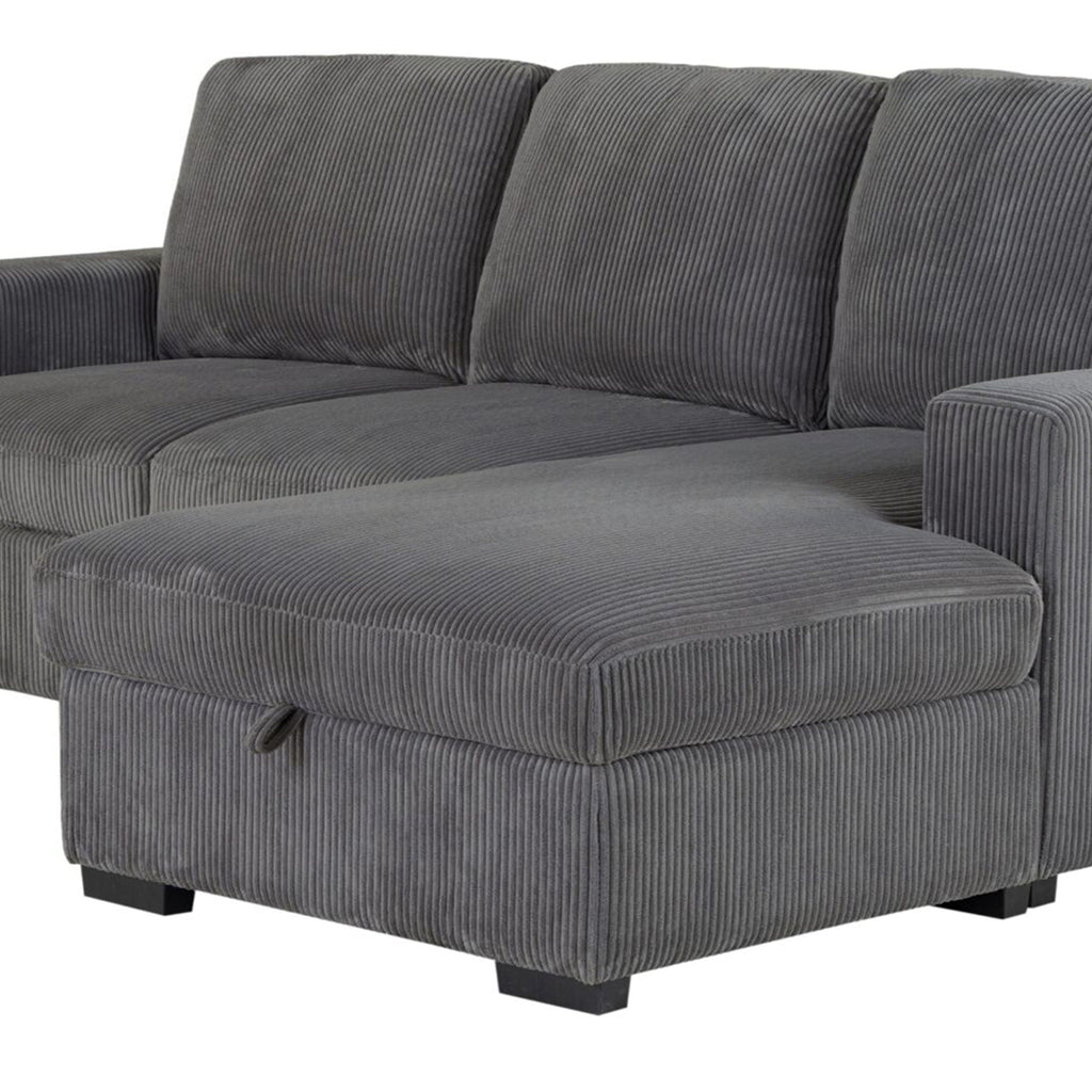 Contemporary Design Sectional Sofa with Cushioning – Dark Gray