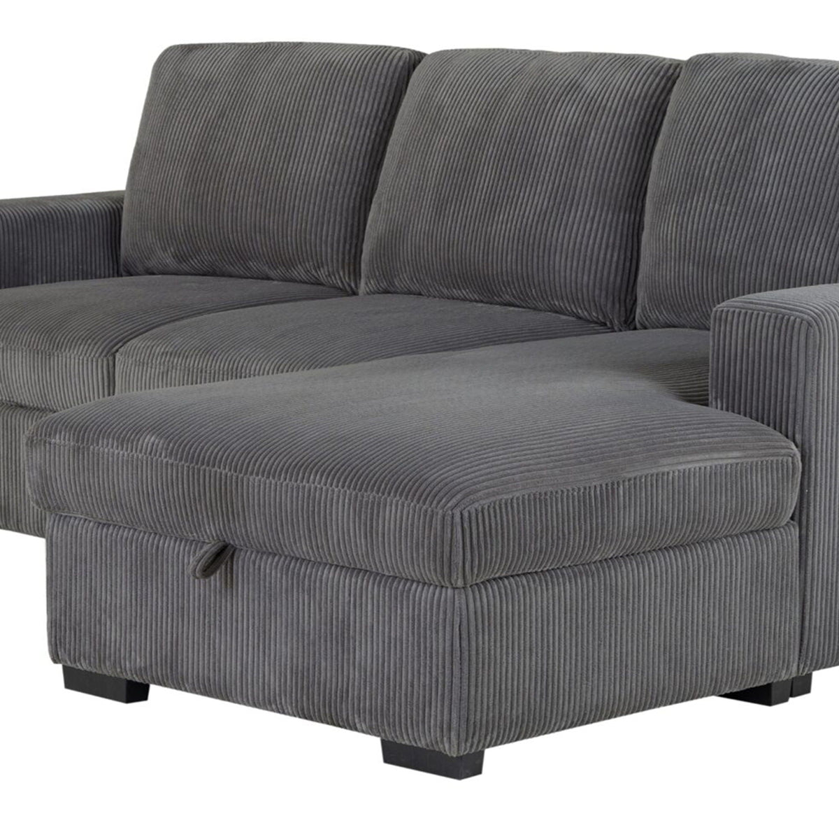 Contemporary Design Sectional Sofa with Cushioning – Dark Gray