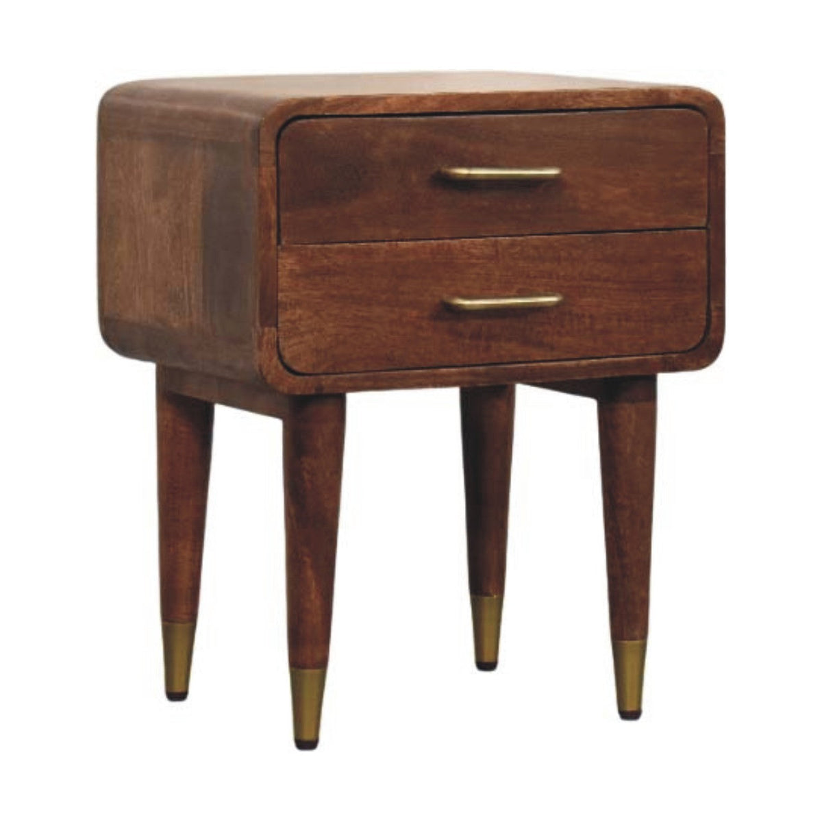 Solid Wood Astor 2-Drawer Nightstand with Storage - Natural Wood