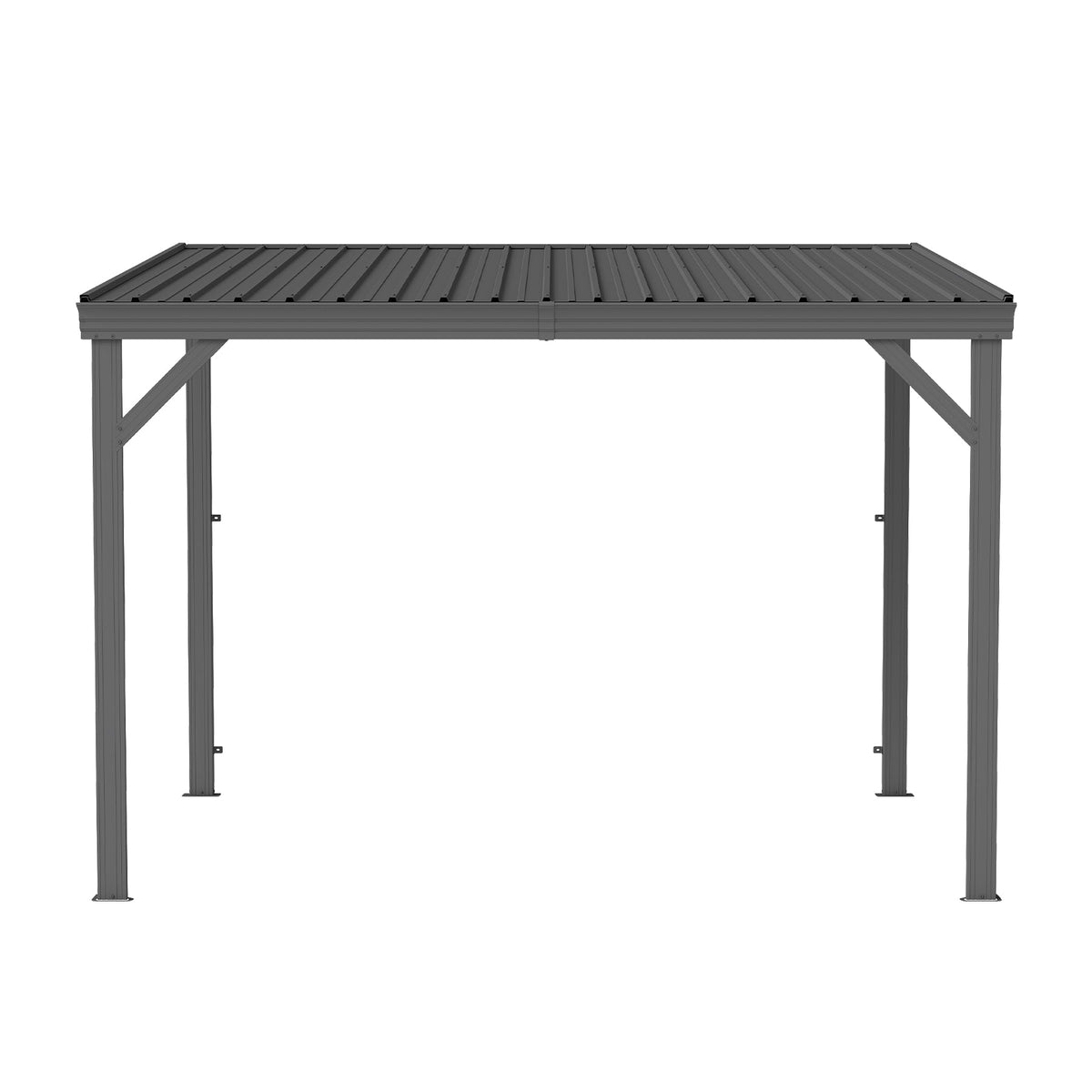 8' x 10' Lean To Gazebo with Upgraded Drainage System - Gray