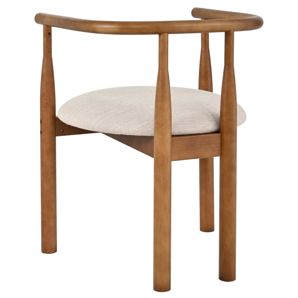 Modern Dining Chair Set of 2 with Solid Wood Legs - Beige