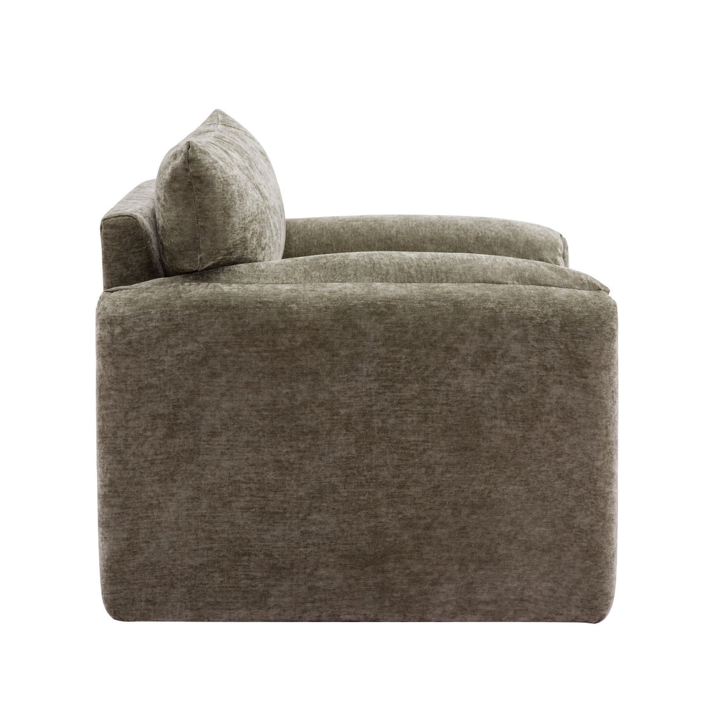 Oversized Accent Single Sofa Lounge Chair with Stain-Resistant Chenille - Matcha Green