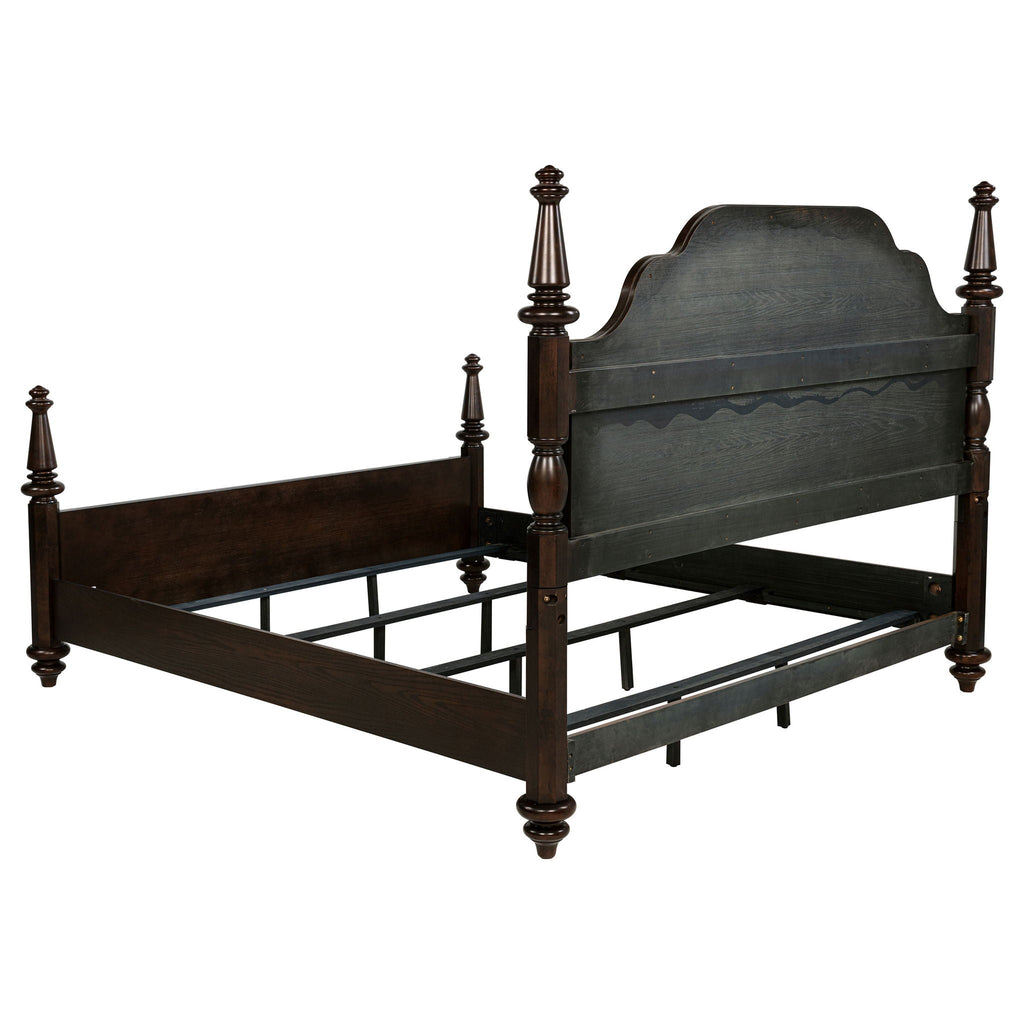 Andover 63-inch Four Poster Eastern King Bed Dark Oak