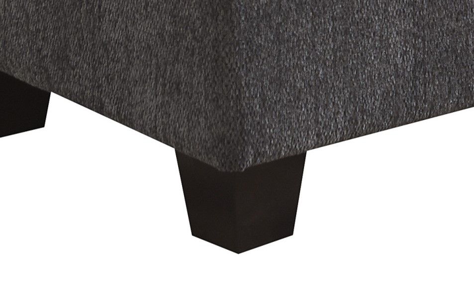 Gray Wood Upholstered Ottoman with Easy Assembly - Gray