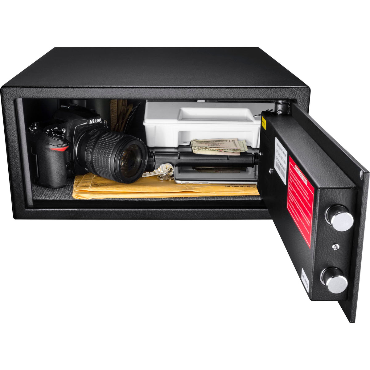 Biometric Security Safe with Fingerprint Access - Black Steel