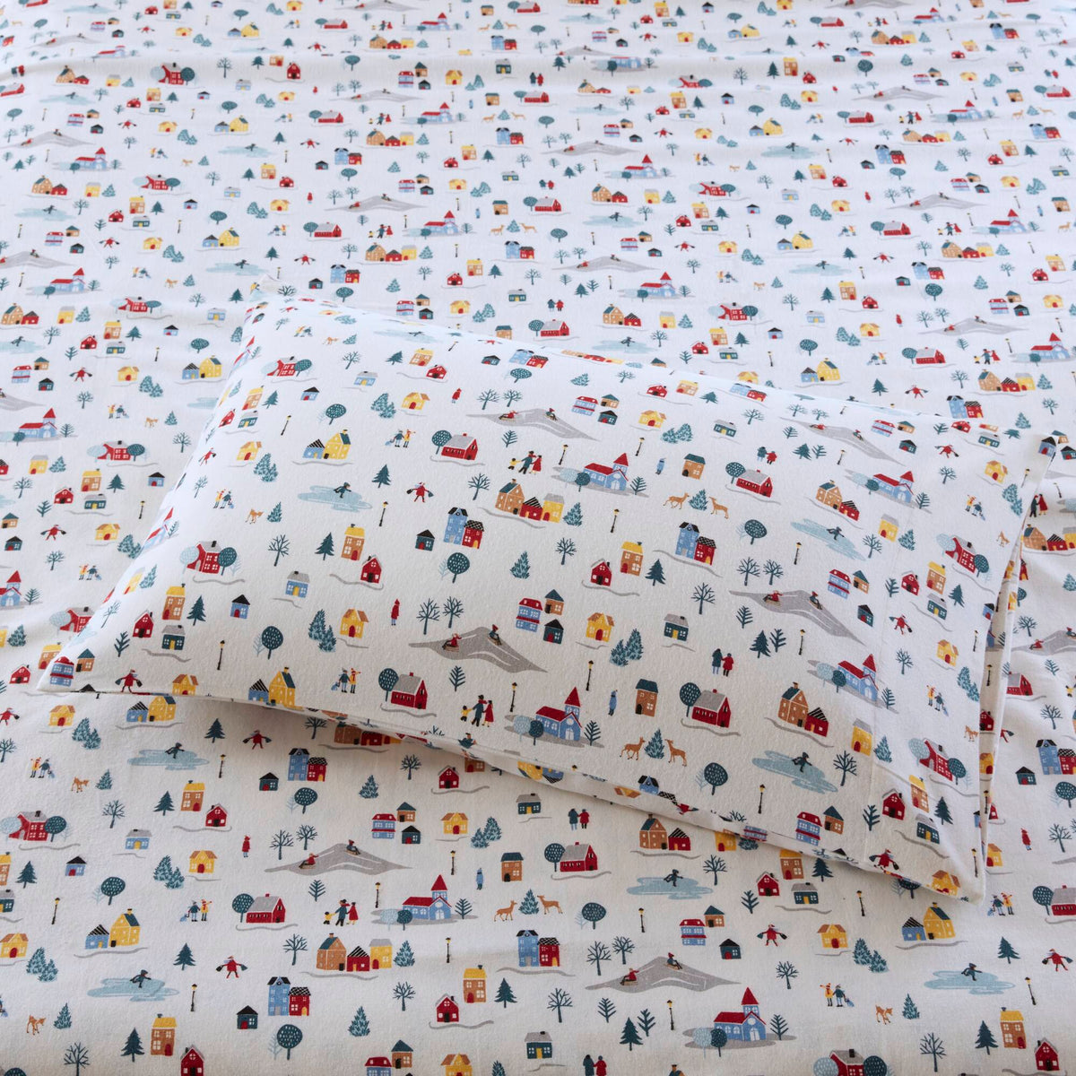 4 Piece King Printed Sheet Set with Contemporary Design - Cotton