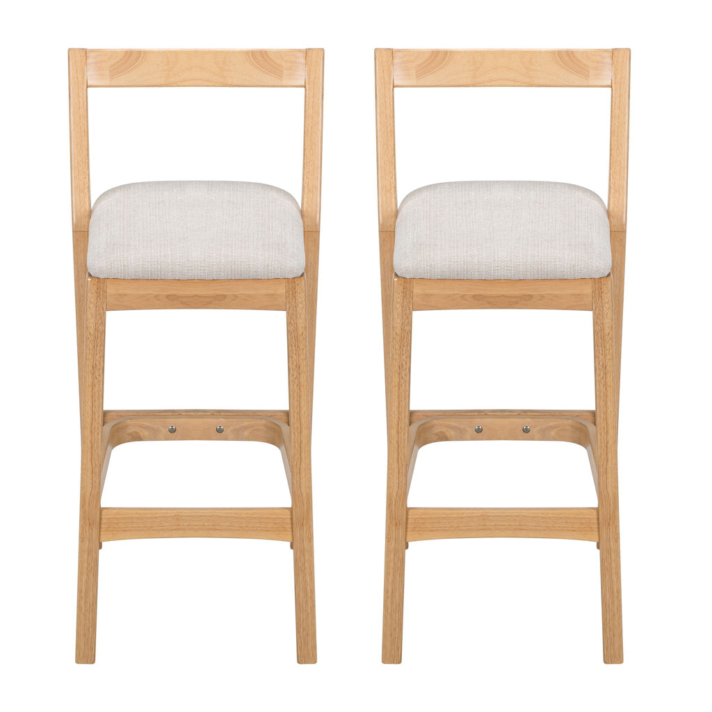 Jasper Indoor Barstool Set of 2 with Durable Rubberwood Seating - Dark Brown or Light Brown