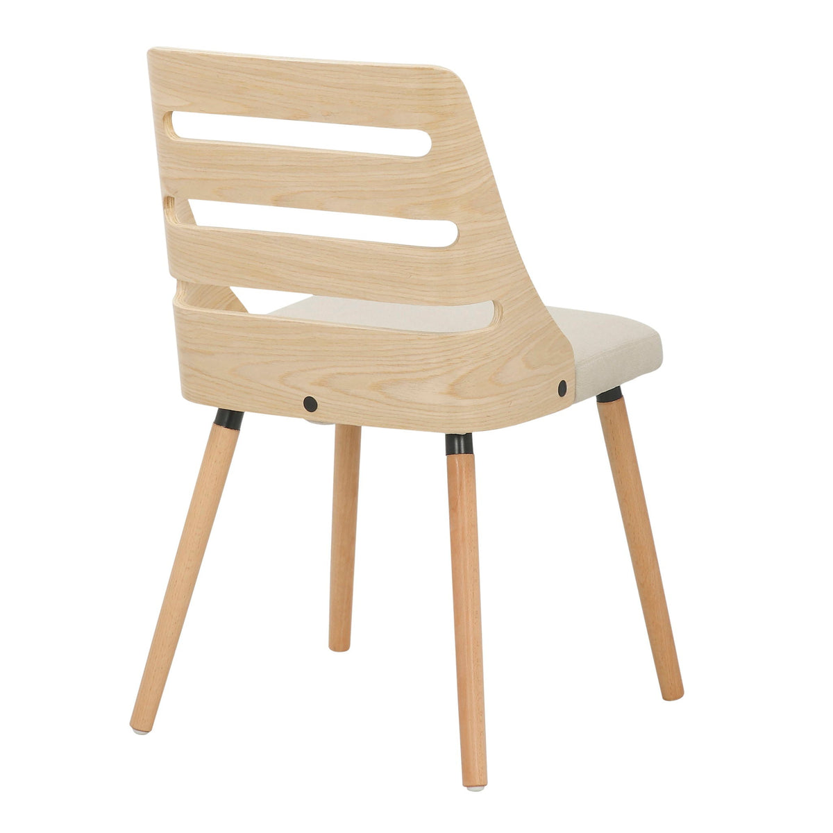 Mid Century Modern Dining Chair with Cushioned Seat - Light or Dark Brown