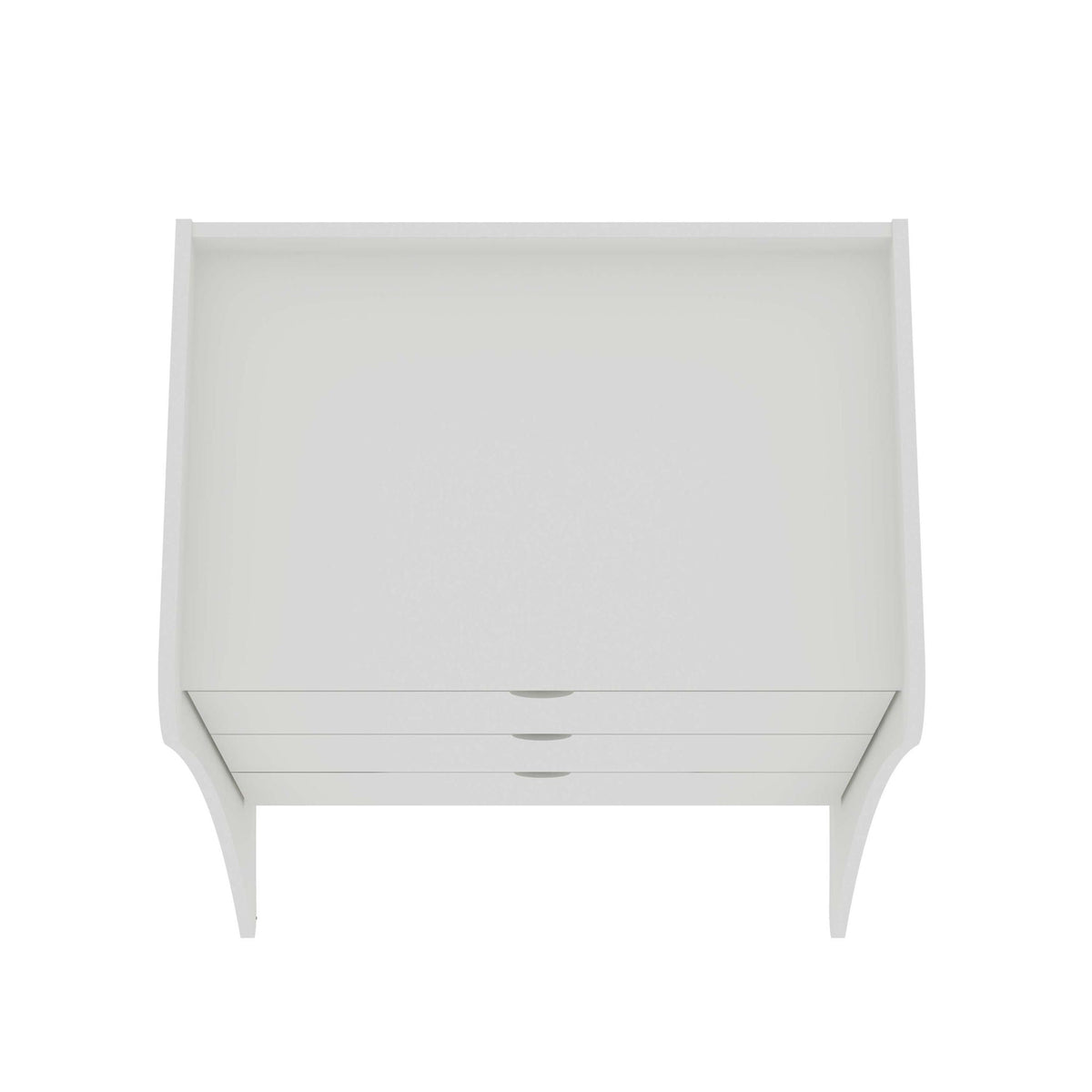 Nightstand with 3 Drawers and Quiet Glide - White or Dark Gray