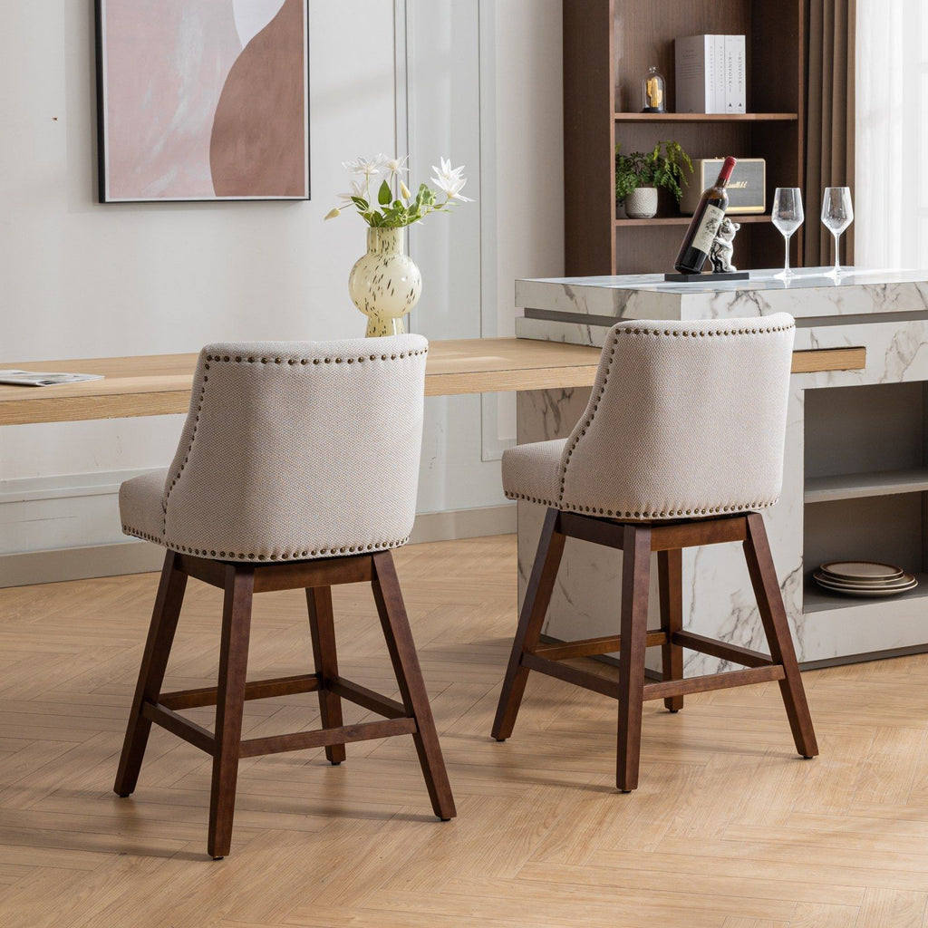 Counter Height Swivel Barstools, Set of 2