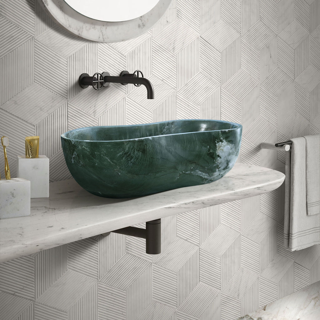 Bathroom Vessel Sink With Wavy Design
