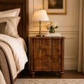 Solid Wood Lume Panel Nightstand with Panel Detailing - Chestnut