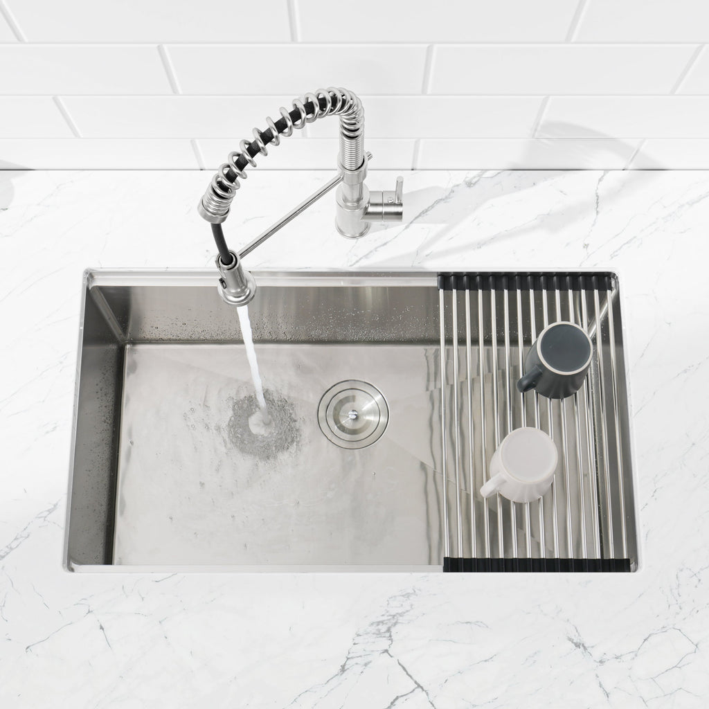 Stainless Steel Kitchen Sink with Single Bowl - Brushed Finish