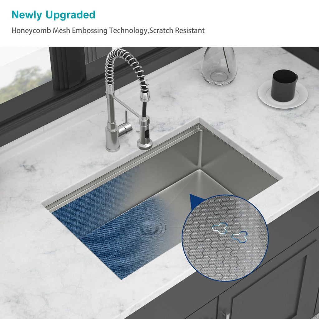 Gray Stainless Steel Undermount Workstation Kitchen Sink with Soundproofing - Single Bowl