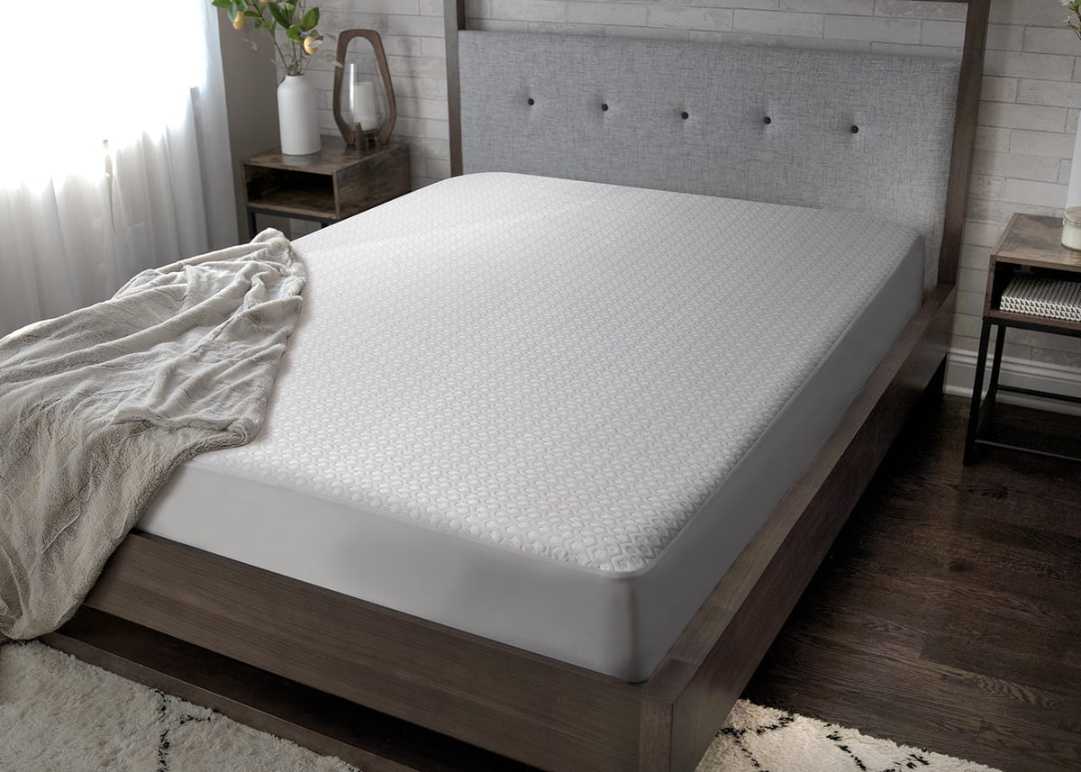 Dri-Tec Split King Mattress Protector with Waterproof Protection - White