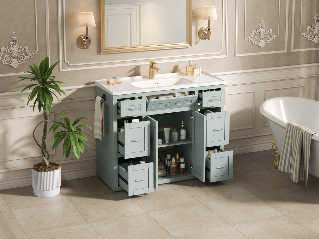 48" Mint Green Bathroom Vanity with Ceramic Sink - Mint Green