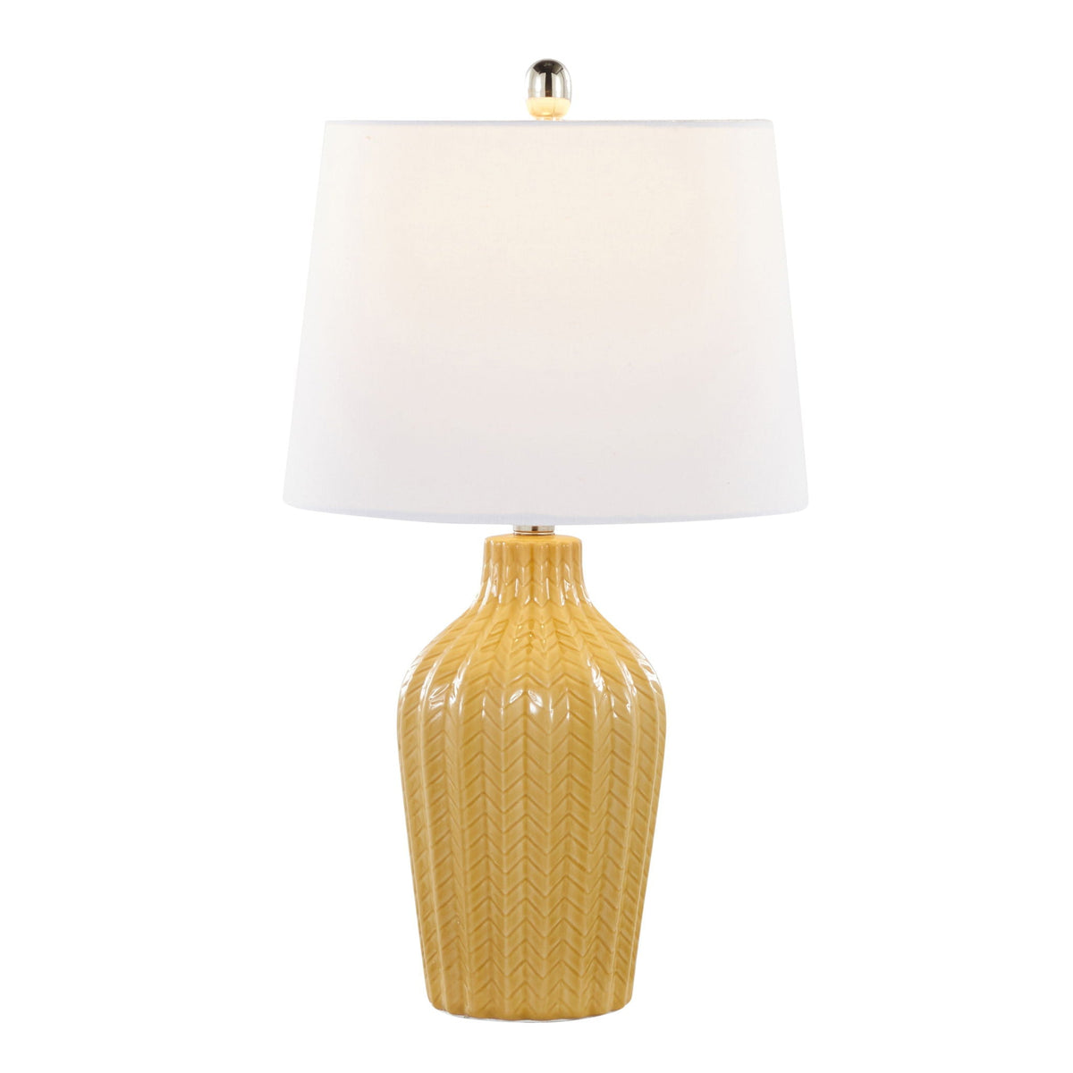 Contemporary Table Lamp Set of 2 with Chevron Pattern - Multiple Colors