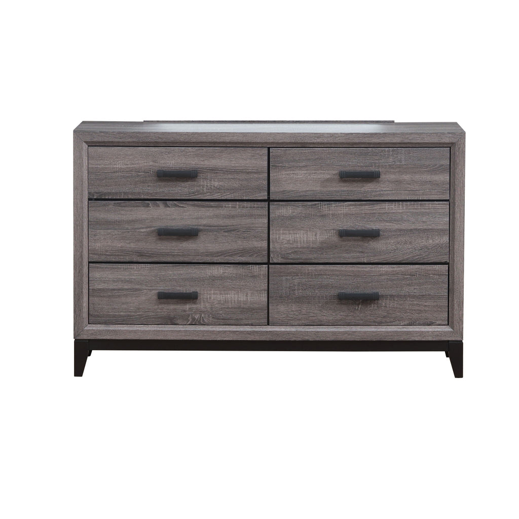 Mirage Dresser with Six Spacious Drawers - Dark Gray or White