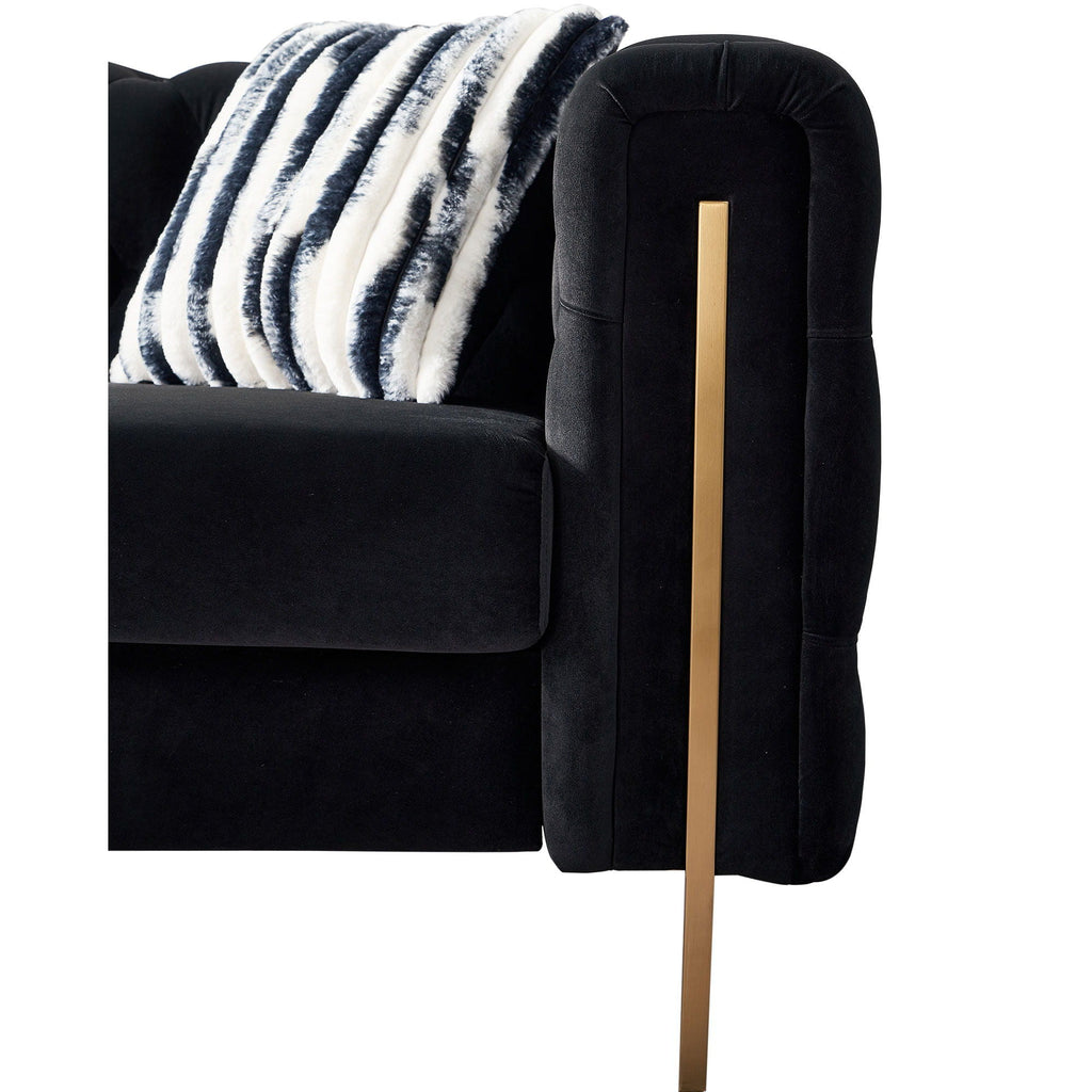 Modern Tufted Living Room Sofa with Button Detail - 84.25" Wide, Multiple Colors