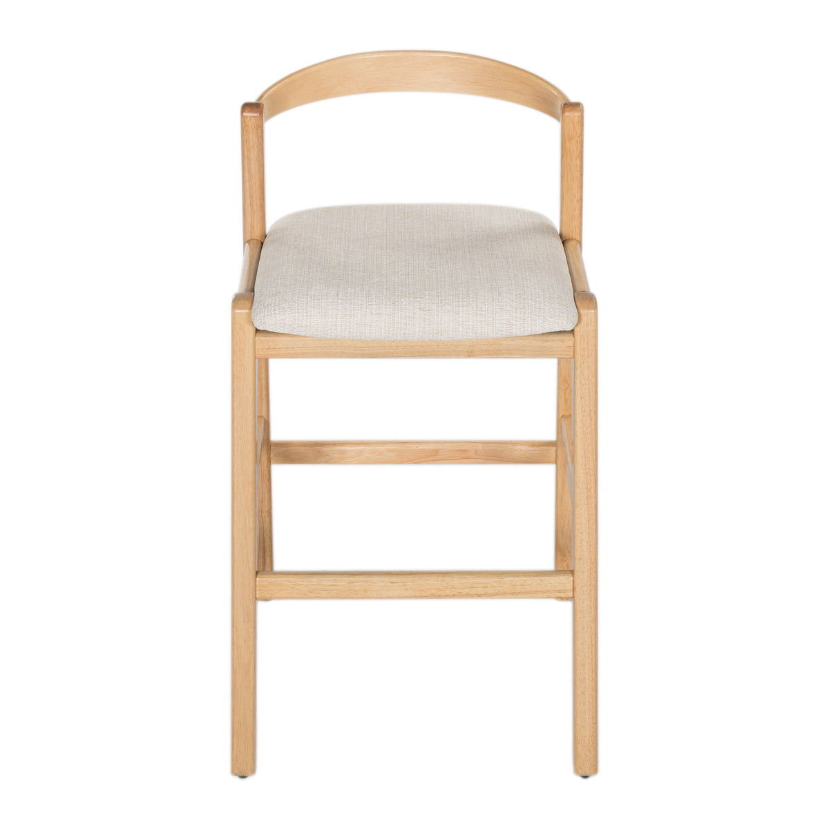 Balmain Indoor Rubberwood Barstool with Cushioned Seat - Brown