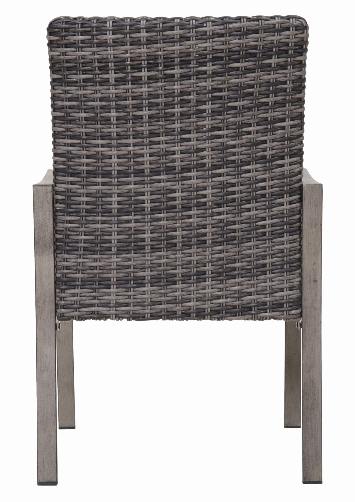 2PC Outdoor Dining Chair with Hand-Painted Frame and Cotton Seat - Brown White, Dark Grey