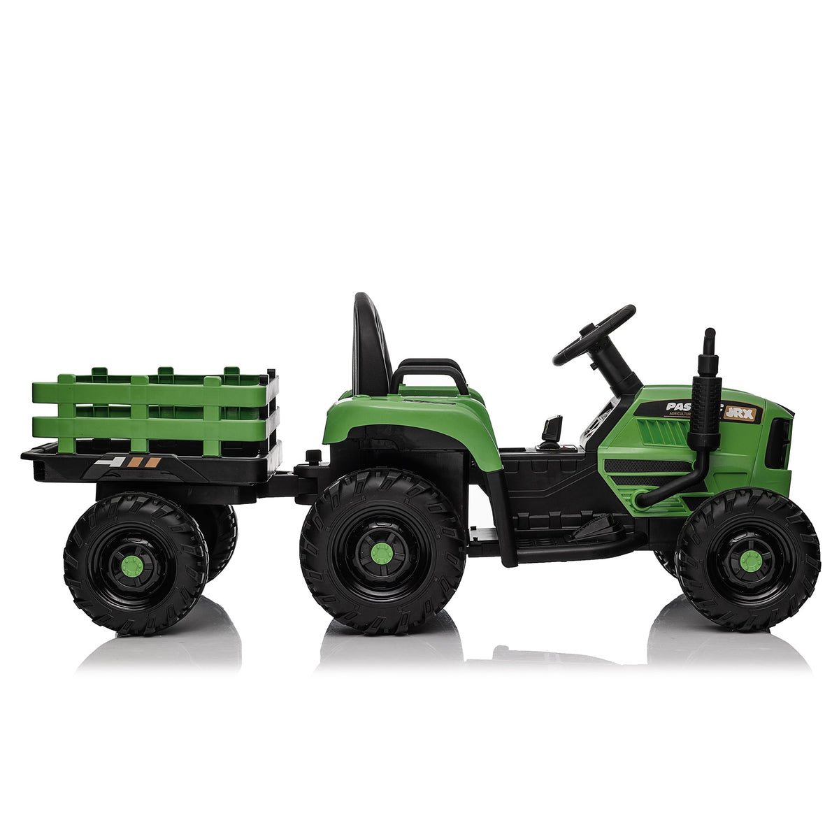 24V Ride On Tractor with Trailer and Bluetooth - Emerald or Blue