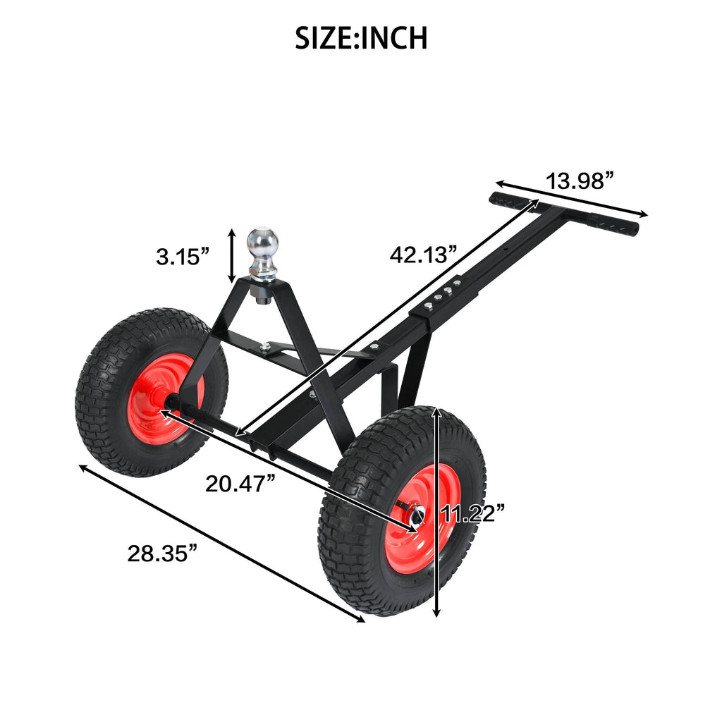 Heavy Duty Trailer Dolly with 2" Ball and 1000 lb Capacity - Black