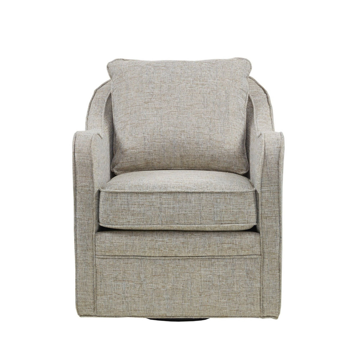 Wide Seat Swivel Arm Chair with 360 Degree Rotation - Gray or Beige