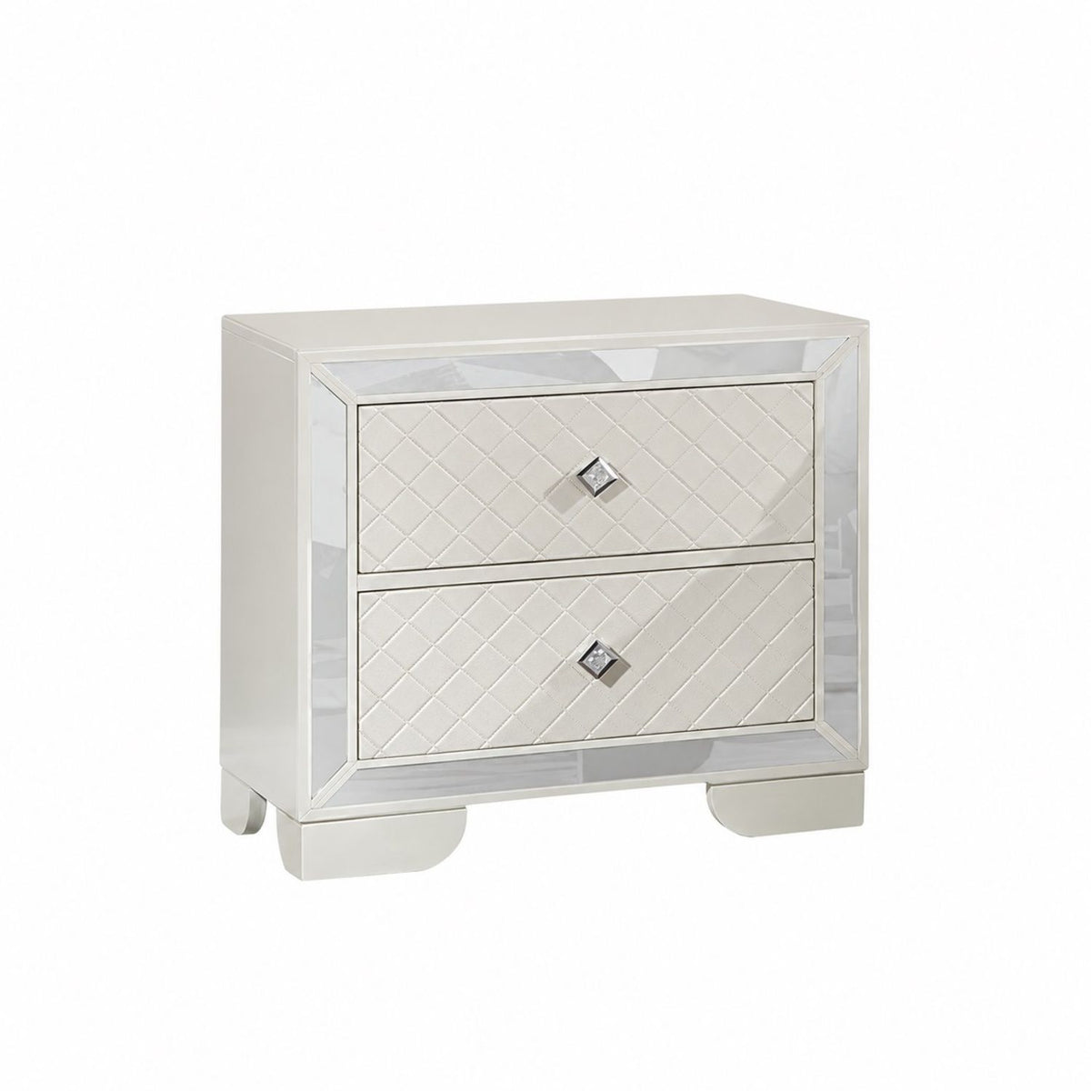 3 Piece Bedroom Set with LED Bed and 2 Nightstands - Beige